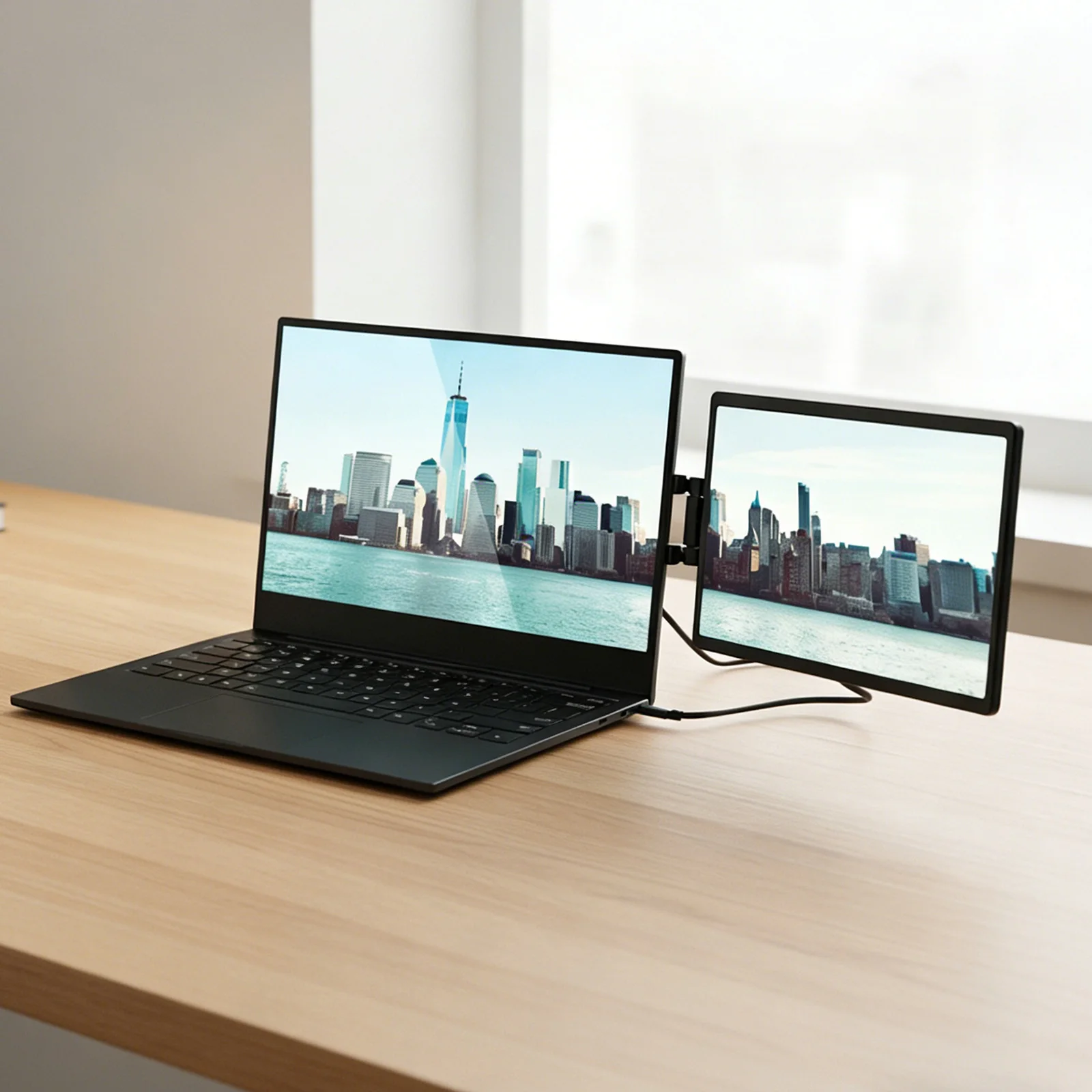 13.3인치 휴대용 FHD IPS 디스플레이 모니터 플러그 앤 플레이 노트북 확장 화면 USB-C/HDMI 호환 노트북 액세서리