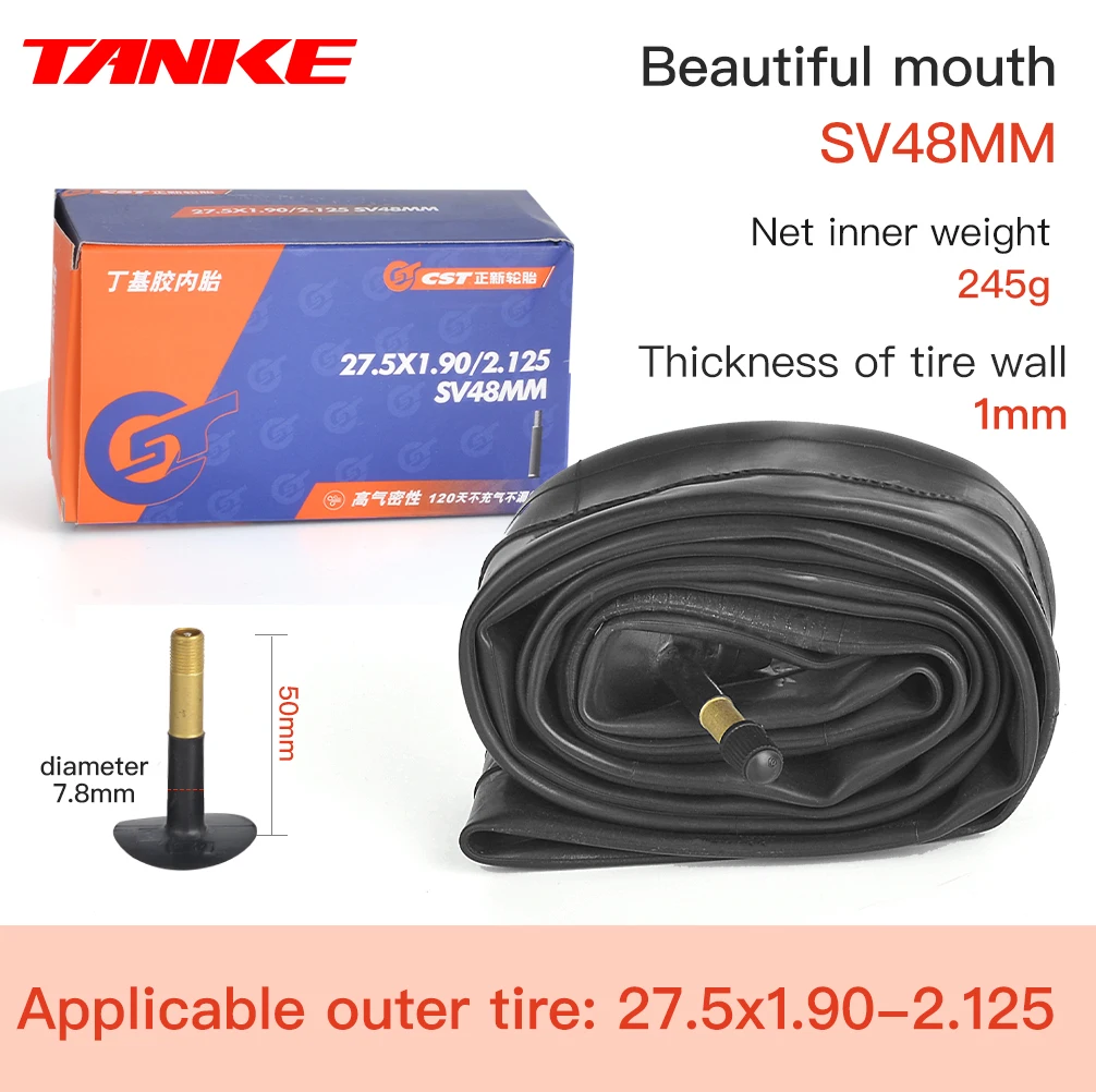 Description Picture 5 of itemTANKE Bike Inner Tube 26 27.5 29 Inches MTB Bicycle Tire SV48mm Schrader valve Super Light Anti-Oxidation Bicycle Parts