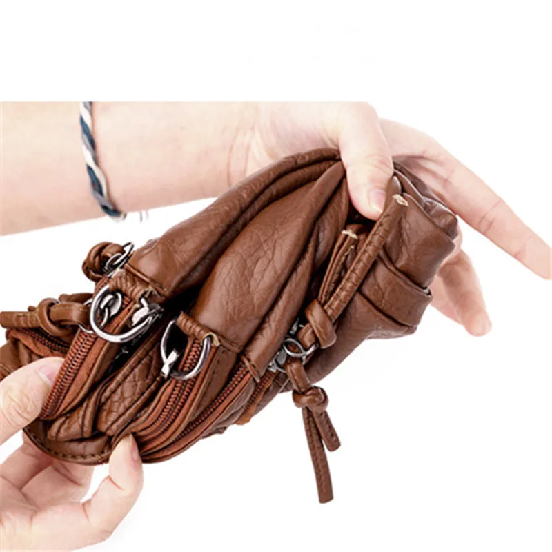 Oval Small Tote Bags for Women Retro Crossbody Phone Bag, Soft Pu Leather Multi Layer Handbag Purse, Single Shoulder Bag Wallet.