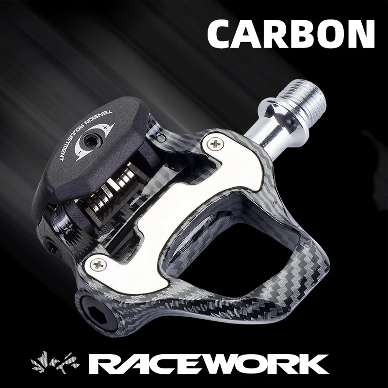 RACEWORK Ultraleichtes Carbonfaser-Texturiertes Rennrad-Pedal Geeignet für SPD/Keo Selbstverriegelndes Professionelles Fahrradpedal – Detail 14