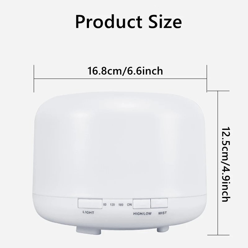 Air Humidifier Aroma Diffuser With Power Adapter, Essential Oil Machine With Seven-Color Changing Night Light, Home Fragrance 3
