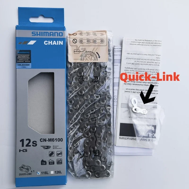 Shimano 12-Speed Bicycle Chain DEOER SLX XT Series CN-M6100 M7100 M8100 Chain Road Mountain Bike 116L 126L with Quick-Link