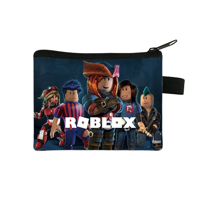 New Roblox Children\'s Coin Purse Student Portable Cartoon Small Wallet Coin Key Polyester Storage Bag Children\'s Toys Gifts