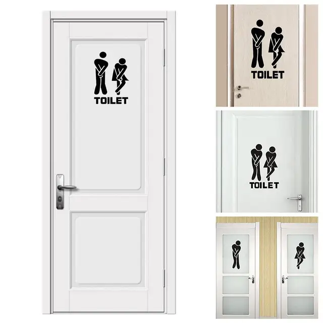 Creative Funny Toilet Wall/Door Stickers Bathroom Decoration Waterproof 2
