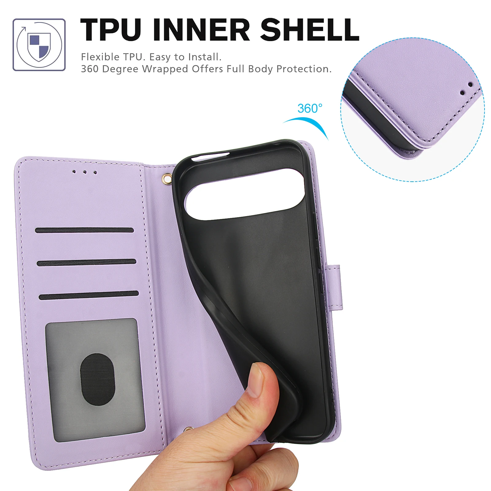 Crossbody Cards Solt Wallet Ledertasche für Google Pixel 9 Pro XL 8 8A Langes Lanyard Buch Ständer Schultergurt Abdeckung Fundas_voghion.com