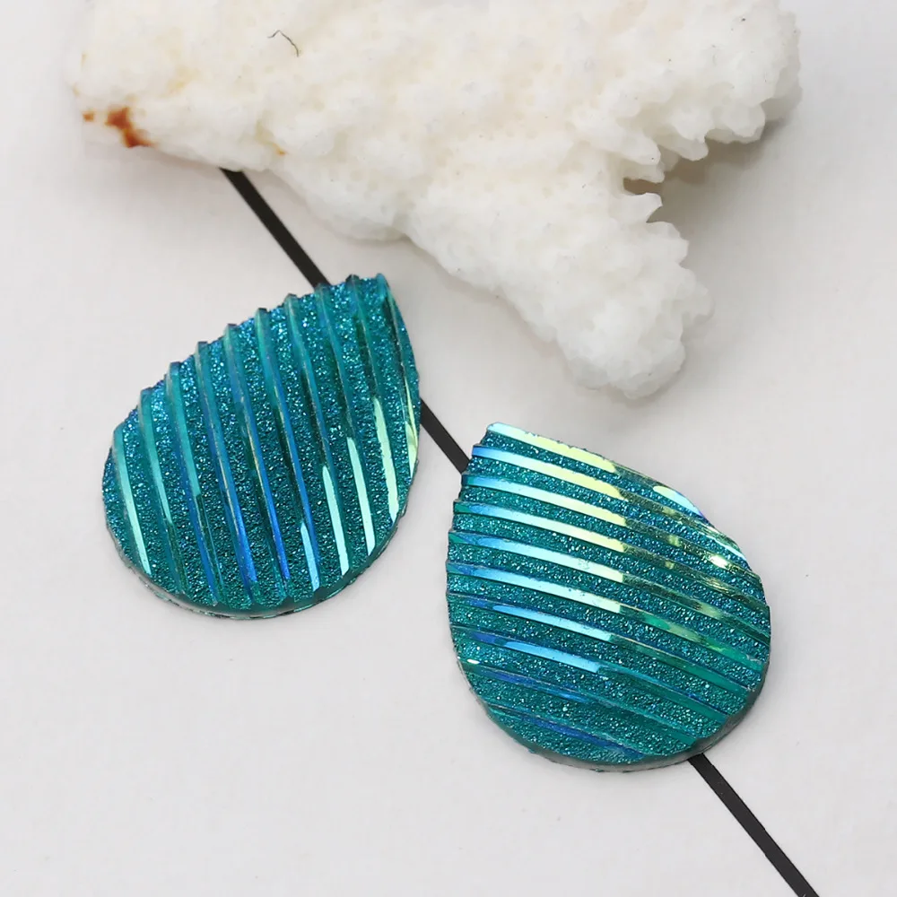 

DoreenBeads полимер AB Радужный цвет Aurora Borealis купольное уплотнение кабошон в форме капли воды блестящие полоски 25 мм (1 ") x 18 мм (6/8"), 30 шт.