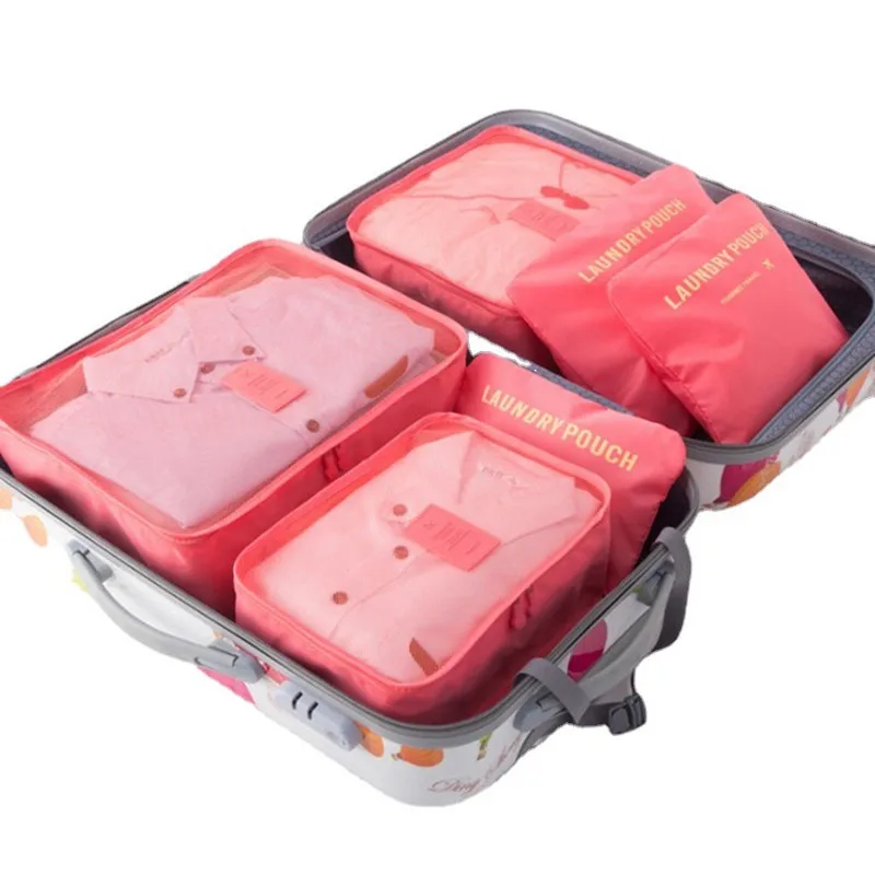 MIFUNY 7 pcs/set Travel Bag Clothes Shoes Digital Cosmetics Bags Dust-proof Luggage Travel Pack Cubic Suitcase Home Organization
