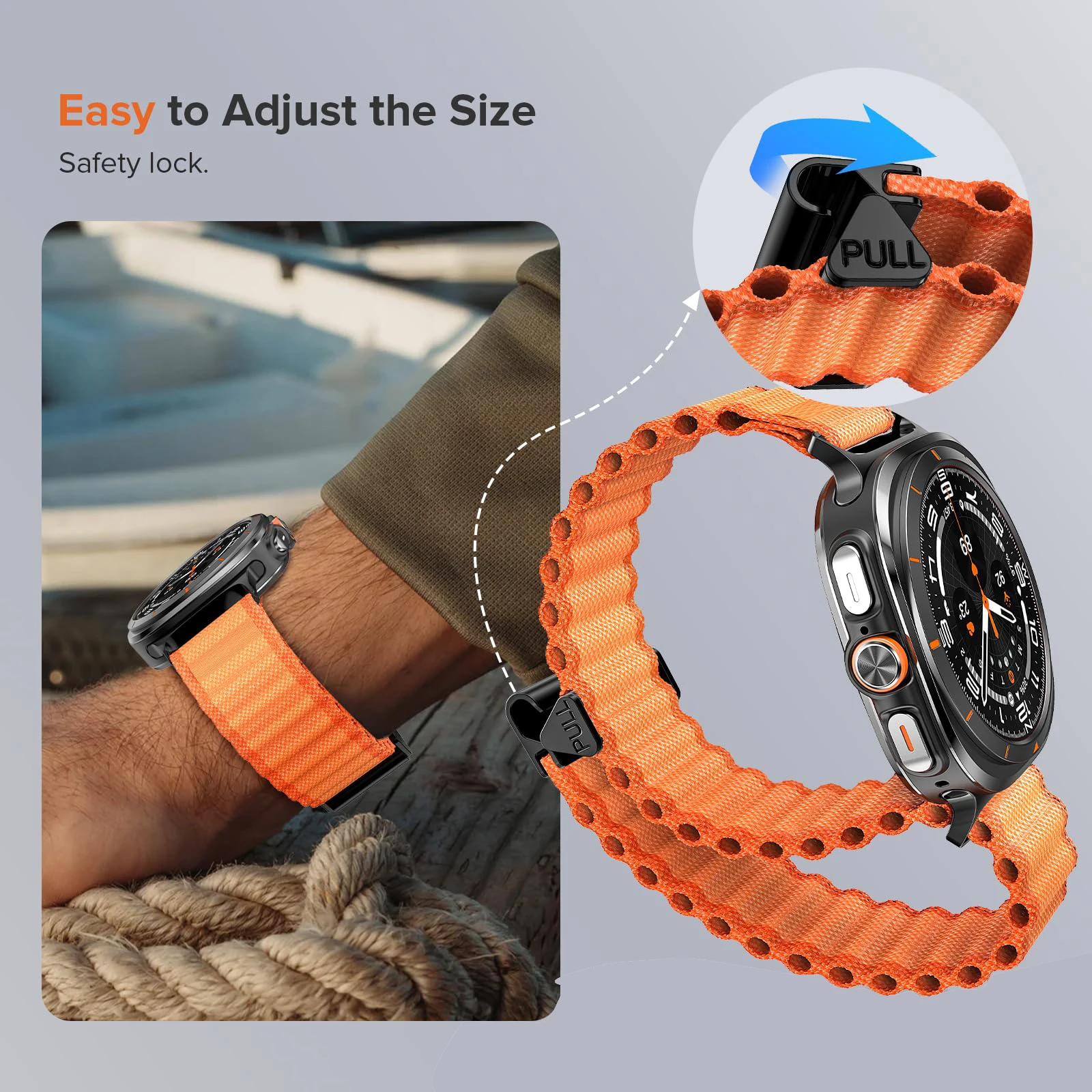 Trail Ocean Strap - Sport Nylon Belt Bracelet for Smartwatch 47mm Wristband