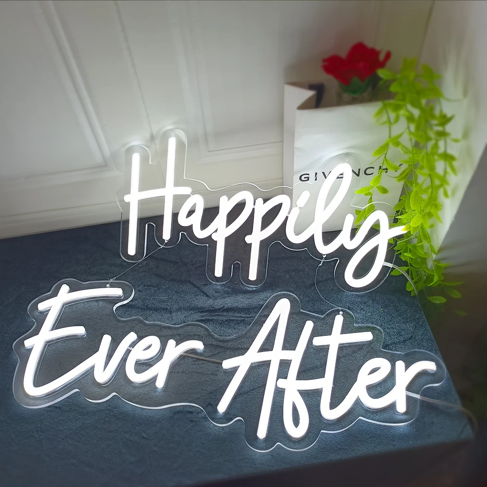 DECO Custom Led Neon Sign for Happily Ever After Flexible Neon Light Sign Wedding Happy Birthday Light Decoration Lights Party