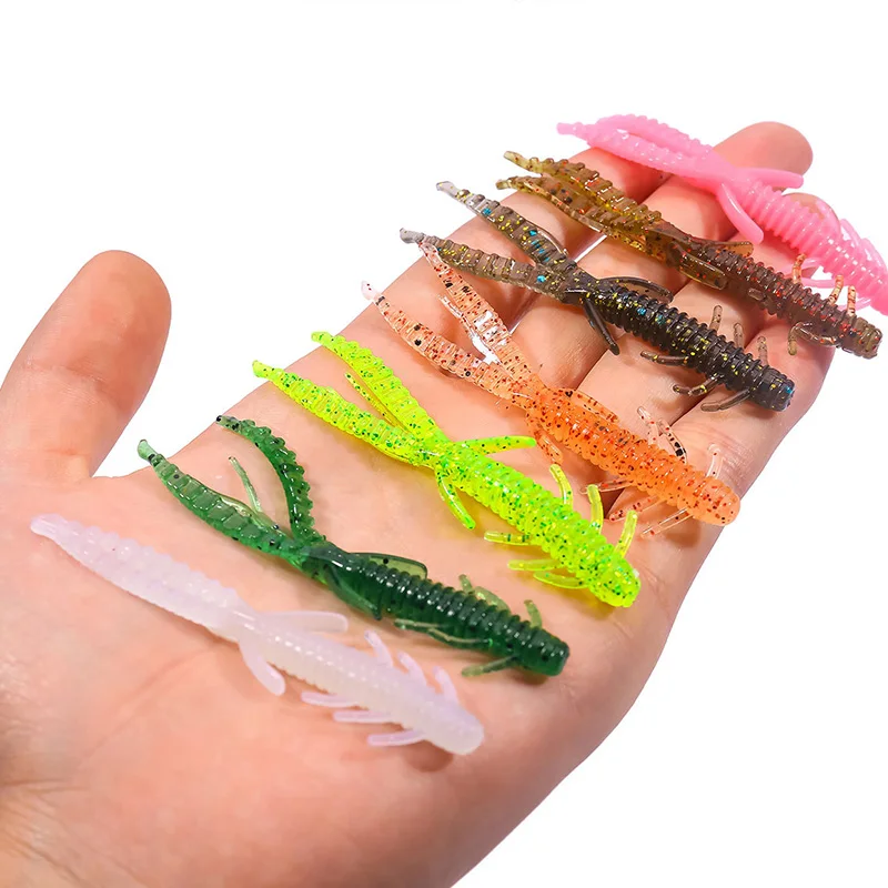 5 Pcs 72mm 1.8g Shrimp Larva Soft Bait Worm Smell Fishy Silicone Jigs  Wobblers Fishing Lures for Bass Carp Artificial Swimbait - AliExpress