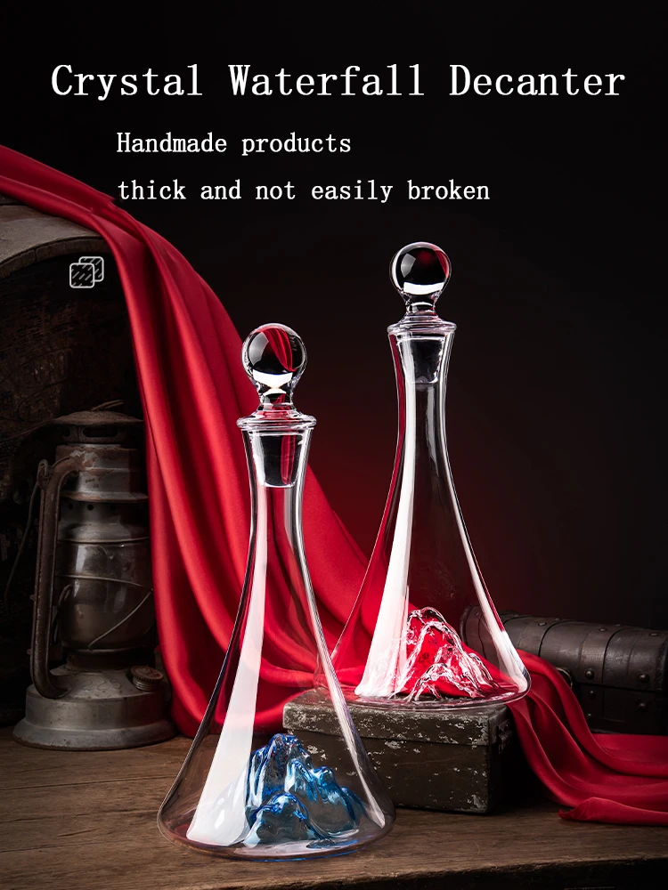 

Crystal Glass Wine Decanter Creative Light Luxury Waterfall Style Quick Decanter Home Collection Decoration