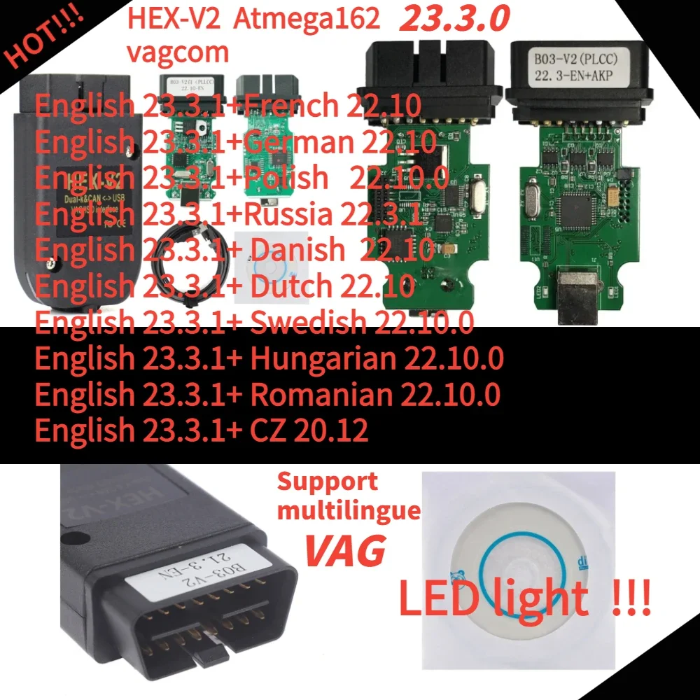 

Latest V23.3.1 VCDS VAGCOM Scanner Tools Scanne Diagnostic Cable HEX V2 OBD Tools FOR VW AUDI Skoda Seat NEW 2024 hex v2 HOT!!