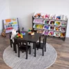 Wood/White - Premium Book Shelf for Kids Rooms with Four Deep Pockets - Toddler Sling Book Rack with Deep Sleeves 5