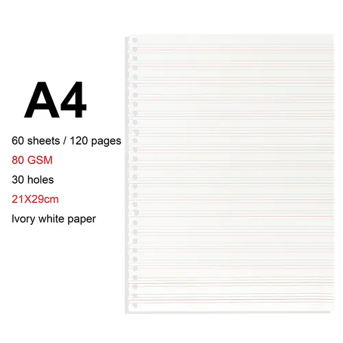 A4/B5/A5 Loose Leaf Refill Binder Notebook Blank/Line/Grid/Cornell Replacable Metal Ring Office&School Supplies Stationery - Image 30