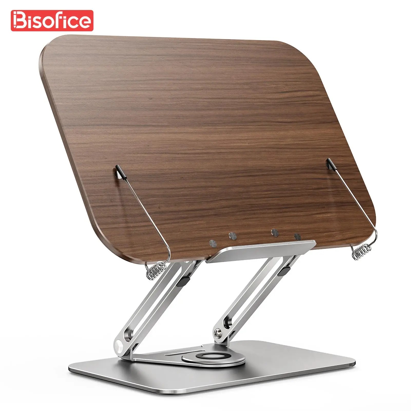 BisoficeDesktopBookStandwith360RotatingBaseWoodenPanelPage