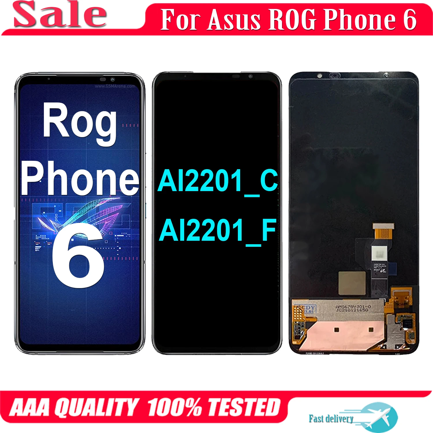 

6.78" Original AMOLED For Asus ROG Phone 6 Pro AI2201_D LCD Display Touch Screen Digitizer For ROG Phone6 AI2201_C AI2201_F LCD