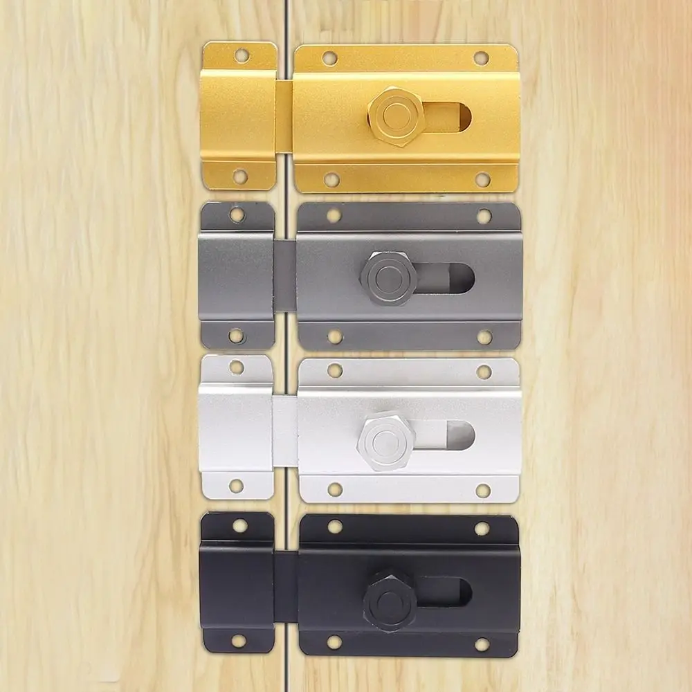 Aluminum Alloy Door Latch Creative Anti-theft Security Bolt Latch Door Lock Buckle Door Hasps Lock Door Cabinet Home Hardware