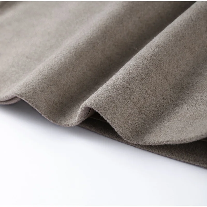 Solide Große Revers Gürtel Lange Woolen Frauen Mantel Elegante Volle Hülse Spitze Up Mantel 2025, Herbst Winter Wrap Stil Oberbekleidung – Detail 12
