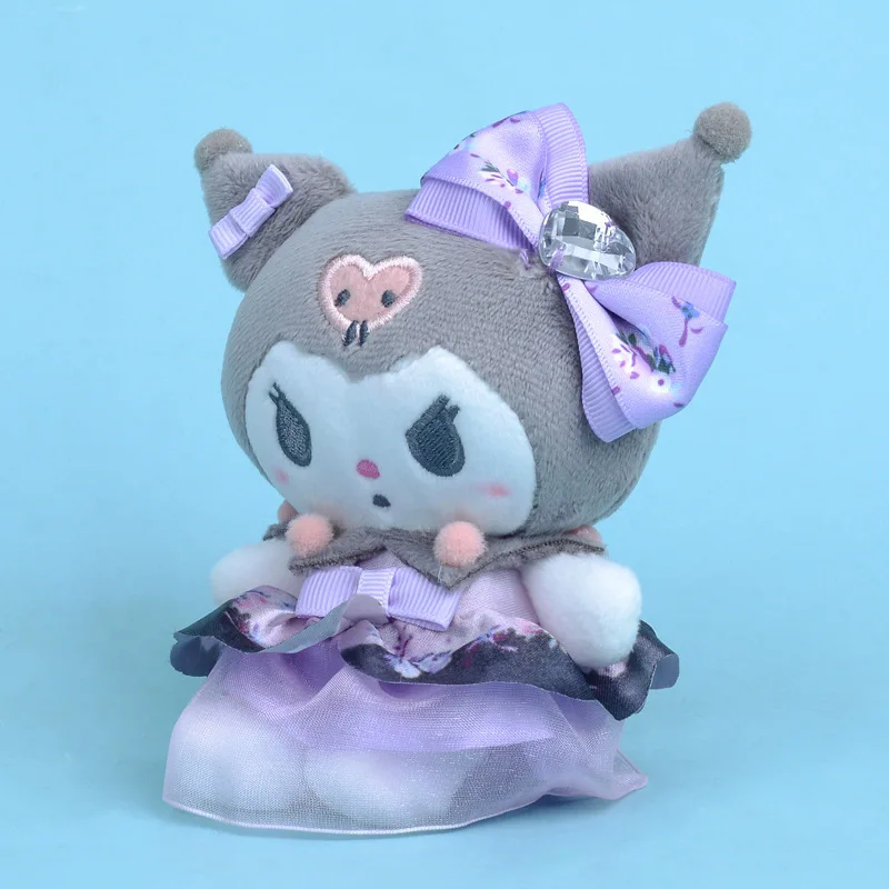 귀여운 크라운 쿠로미 봉제 열쇠 고리 장난감, 몬스터 인형, 작은 펜던트 열쇠 고리, 소녀 선물, 도매, 10cm, 로트당 12 개
