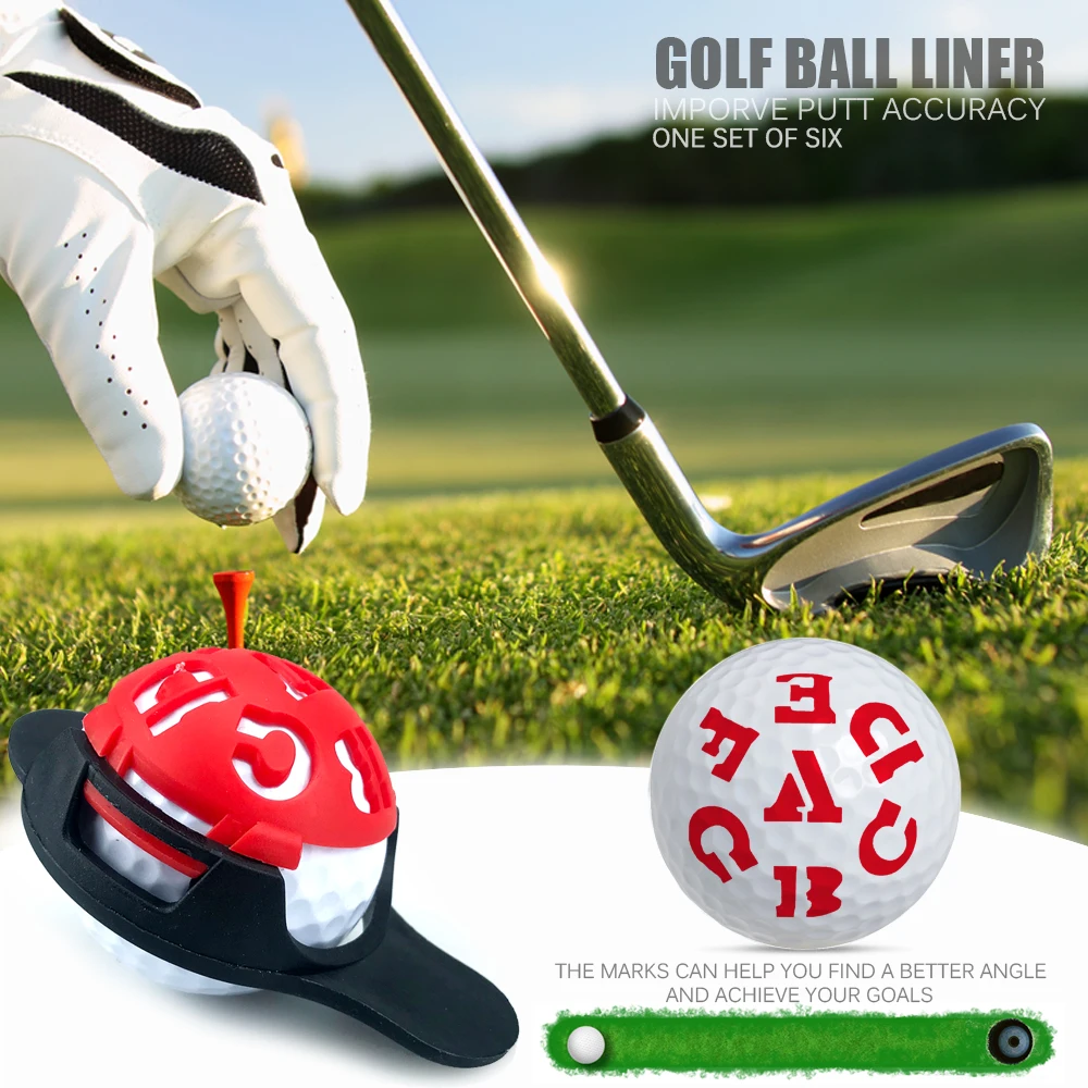 6 In 1 Hot Sale Golf Ball Line Liner Marker Template Drawing Alignment Marks Sign Tool Golf Scriber Accessories