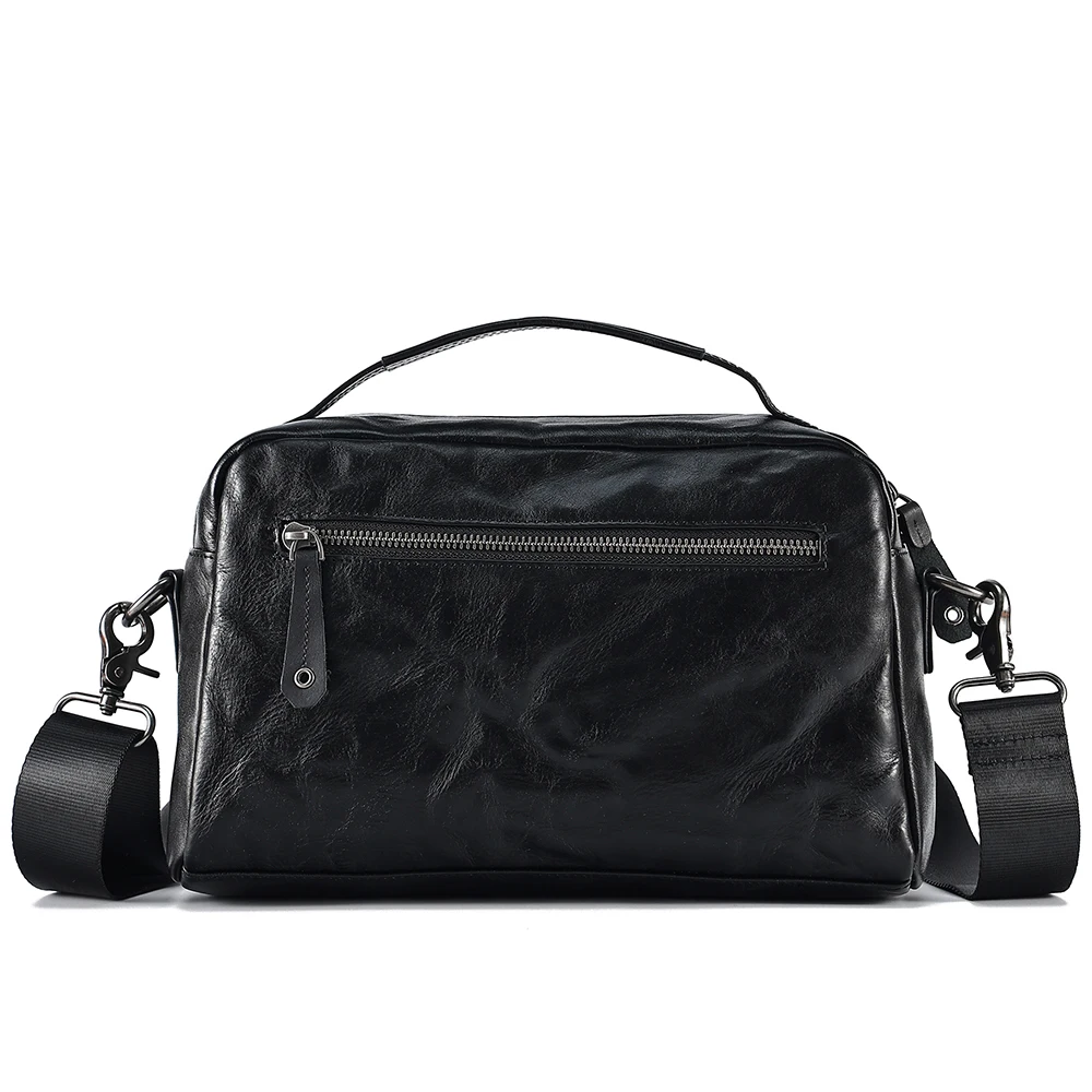 Vegetable tanned leather handbag men's cowhide business shoulder bag genuine leather trend crossbody bag for men