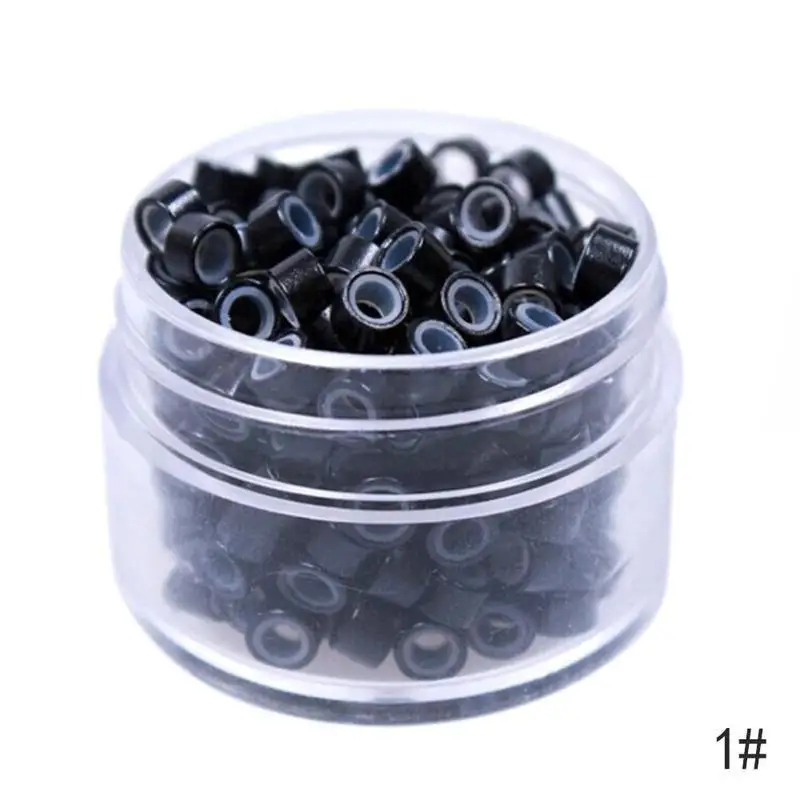 실리콘 마이크로 링크 링, 헤어 익스텐션 비즈, 4mm, 5mm, 500 개