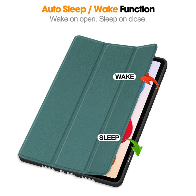 GIOPUEY Custodia Flip In Pelle E Silicone Per Xiaomi Poco Pad M1 12.1” 2025, Antigraffio E Supporto Regolabile, Colore Verde Scuro