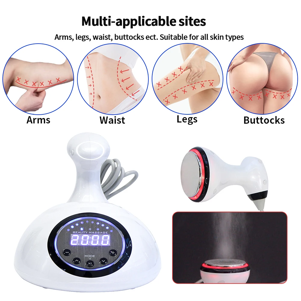 Portable 80K Cavitation Ultrasonic Body Slimming Beauty Machine Weight Loss Fat Burner Skin Tightening Facial Body Massager