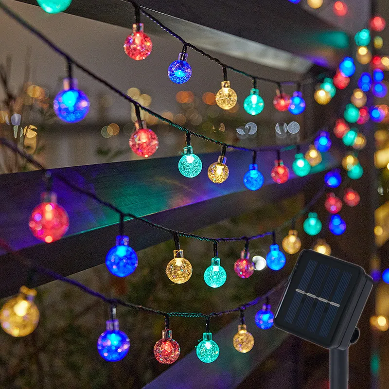 50/200LEDs 7m 20m Crystal Ball Solar Light Outdoor IP65 Waterproof Fairy Lights String Solar Garden Garland Christmas Decoration