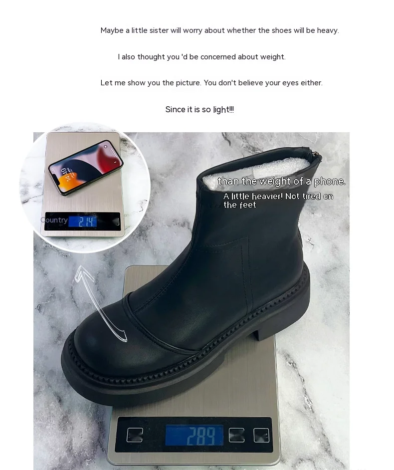 Bottes Martin en cuir véritable marron pour femme, bottes courtes polyvalentes à semelle épaisse, fines, offre spéciale, automne/hiver 2023, Maillard Women's Boots_voghion.com