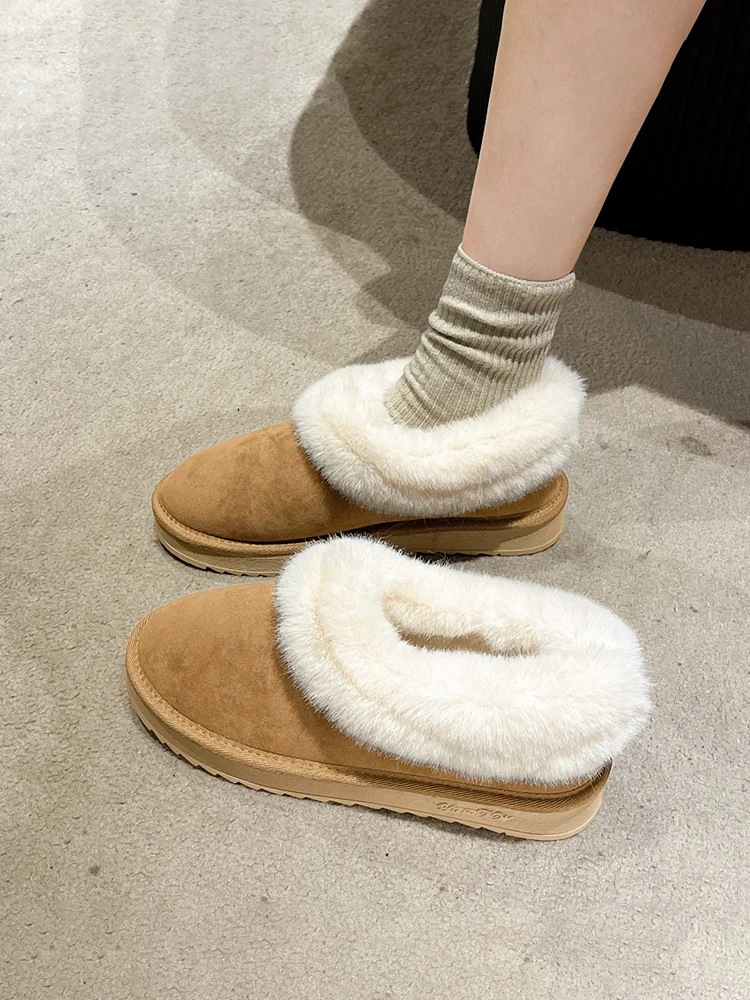 

Женские ботинки на плоской подошве, новинка 2023, австралийская женская обувь, зимняя обувь, снегоступы с круглым носком, женские кожаные ботильоны с низкой резиновой овчиной