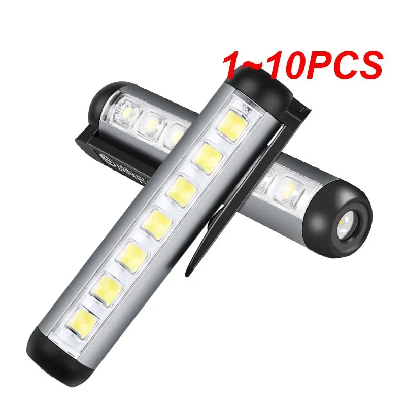 

1~10PCS LED Flashlight 18650 Battery High Power Rechargeable Flashlights Magnet Work Light COB Torches Outdoor Camping Lantern