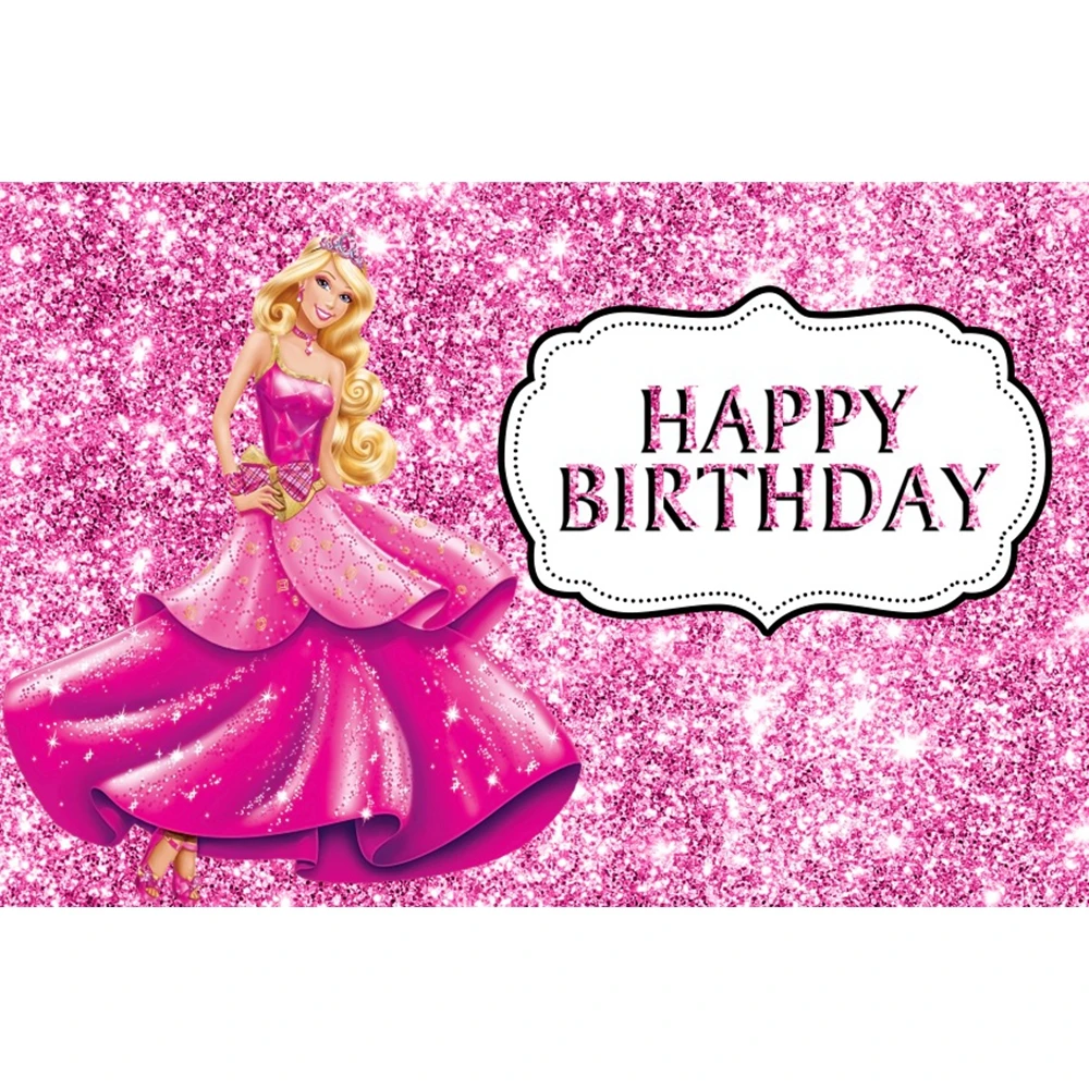 Photo Backdrop Party Decoration Covers Photography Auxiliary Props Barbie Princess Party Backdrop Photography Banner Cake Table Decoration Photo Background