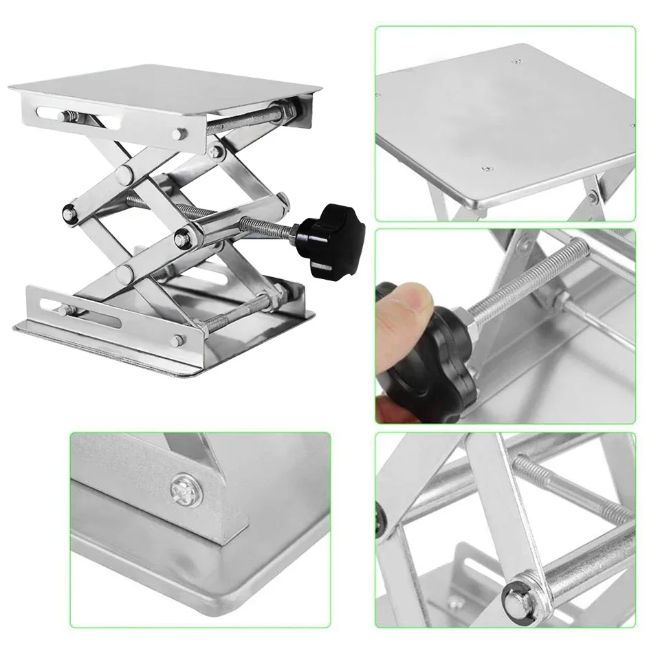 Versatile Lift Table Scissor Stand for Woodworking and Laboratory Use