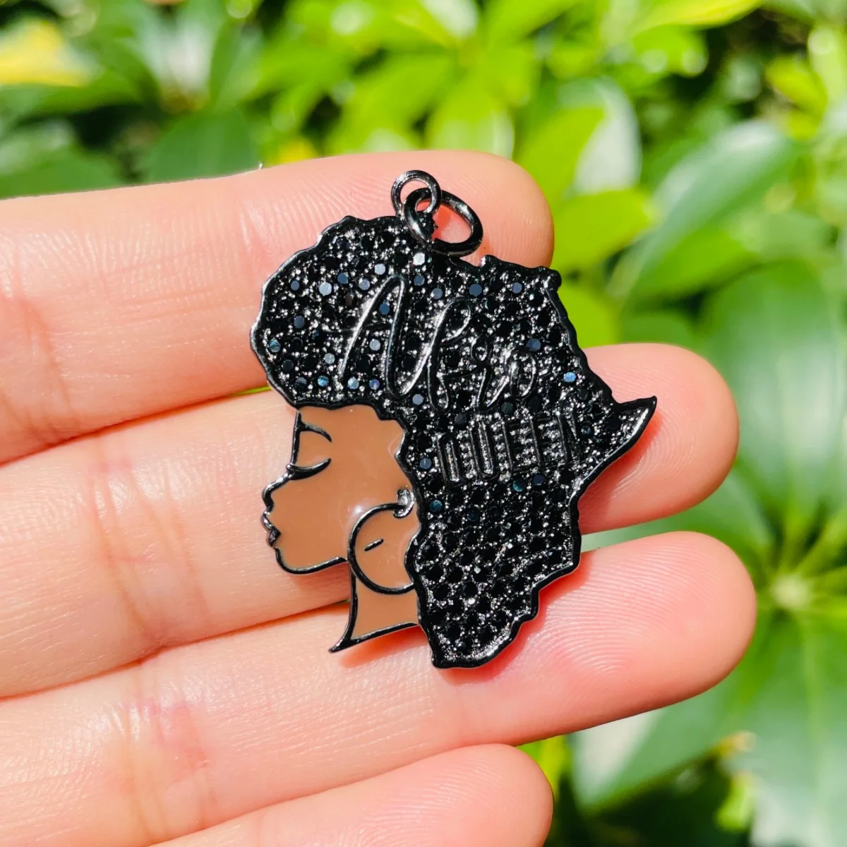 5pcs Africa Map Afro Queen Charms for Women Bracelet Necklace Making Black Girl Pendants Gold-Plated Handcraft Jewelry Accessory