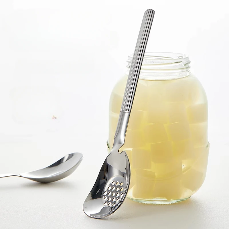 Stainless Steel Mini Colander for Olive Sugar Garlic Small Strainer Spoon Kitchen Household Creative Food Grade Strainer Spoon