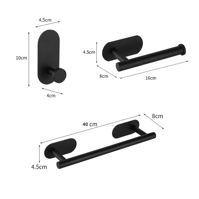Luxurious Dual-Tone Bathroom Accessory Set with Towel Rack, Robe Hook, and Toilet Paper Holder