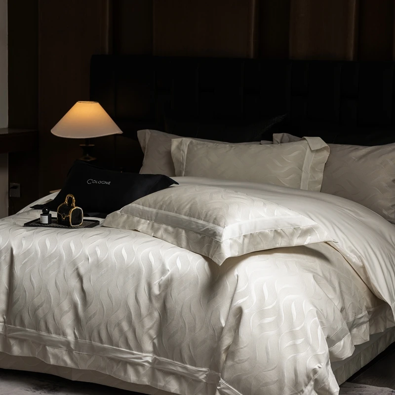 Eikei Set Biancheria Da Letto In Cotone Egiziano 400 Fili - Copripiumino E Federe Rasatello Rosso Foglia Di Tè, Stile Europeo - 2