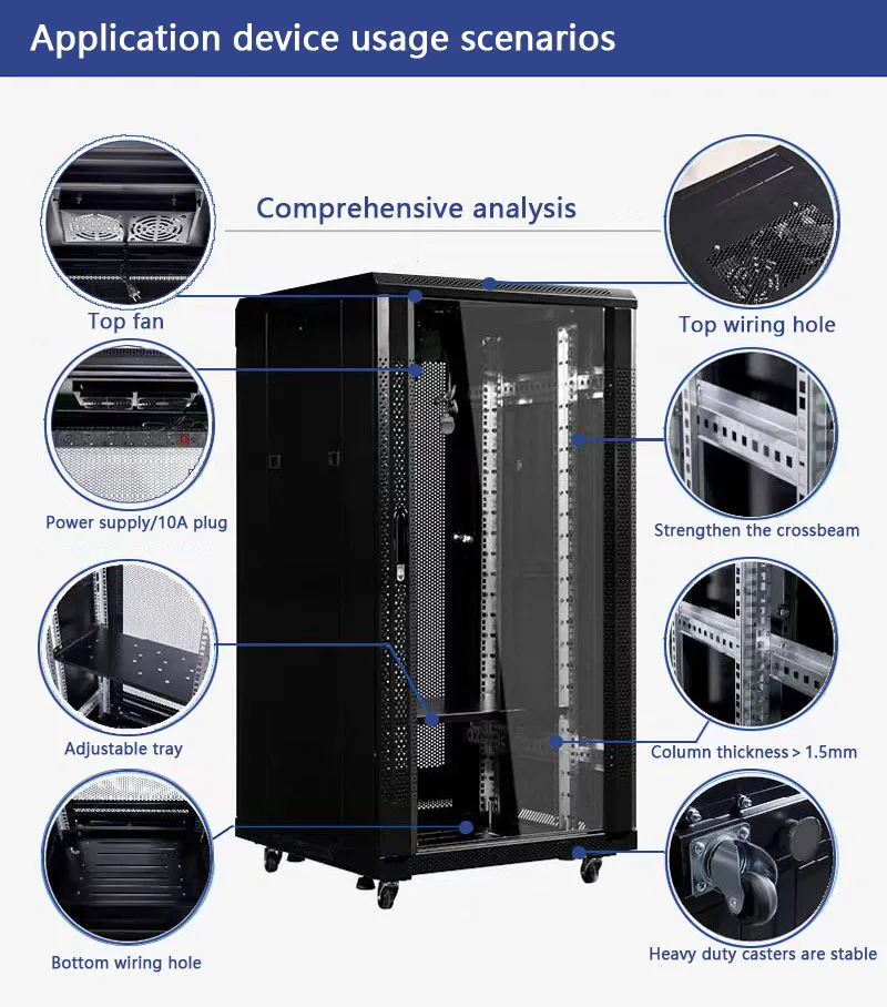 18U Rack Server Cabinet Outdoor Network Metal Data Cabinet with 19-Inch Standard 42U 22U 32U 36U Capacity Options 5