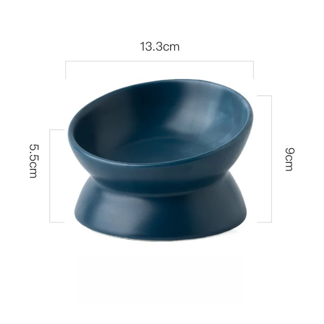 Elevated Cat Bowls Small Dog 15° Tilted Raised Food Feeding Dish Ceramics Stand Feeder for Cats and Puppy 6 Colors 5