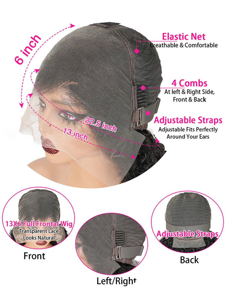 220 Density Body Wave Lace Max-lace Wig Human Hair 13x6 HD Transparent Water Wave Lace Frontal Wig Brazilian Pre Plucked 46Inch