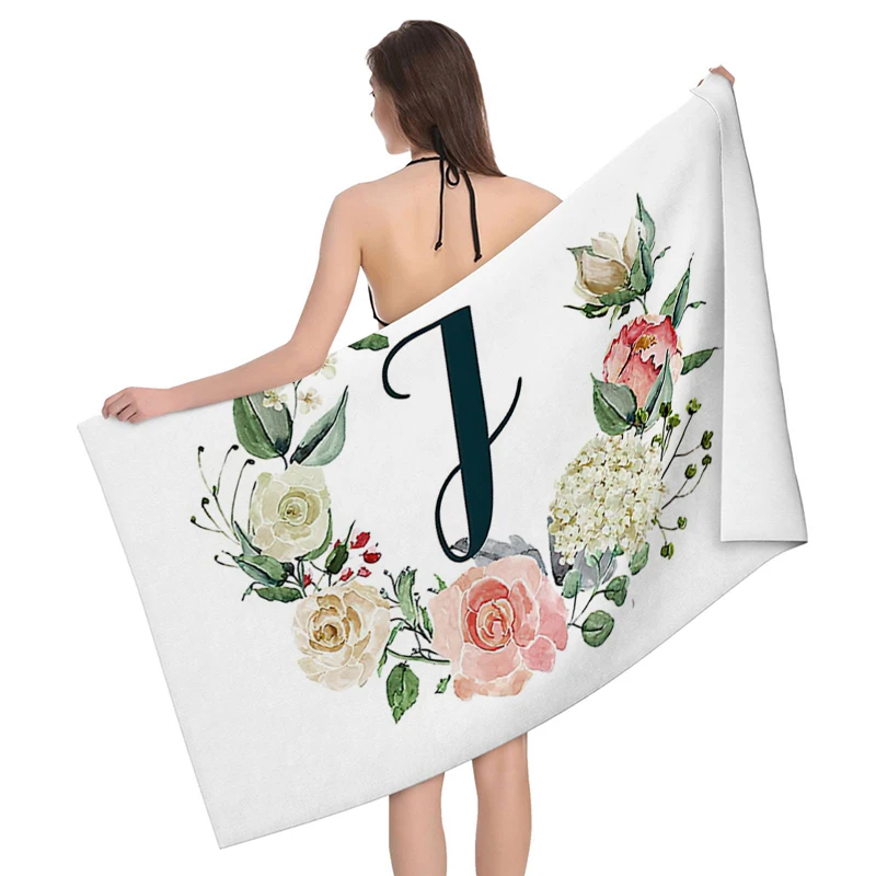 Home bath microfiber towels for the body bathroom letters and flower quick drying beach towel man and women large sports