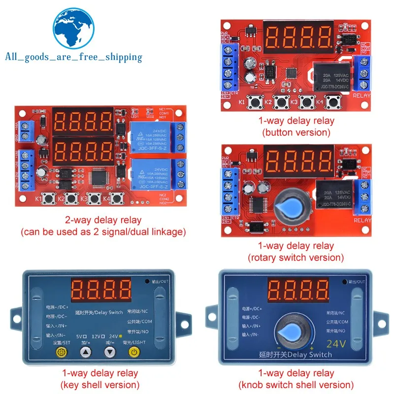 DC 5V 12V 24V 10A Adjustable Time Delay Relay Module 32 Modes LED Digital Timming Trigger Timer Control Switch Pulse Cycle