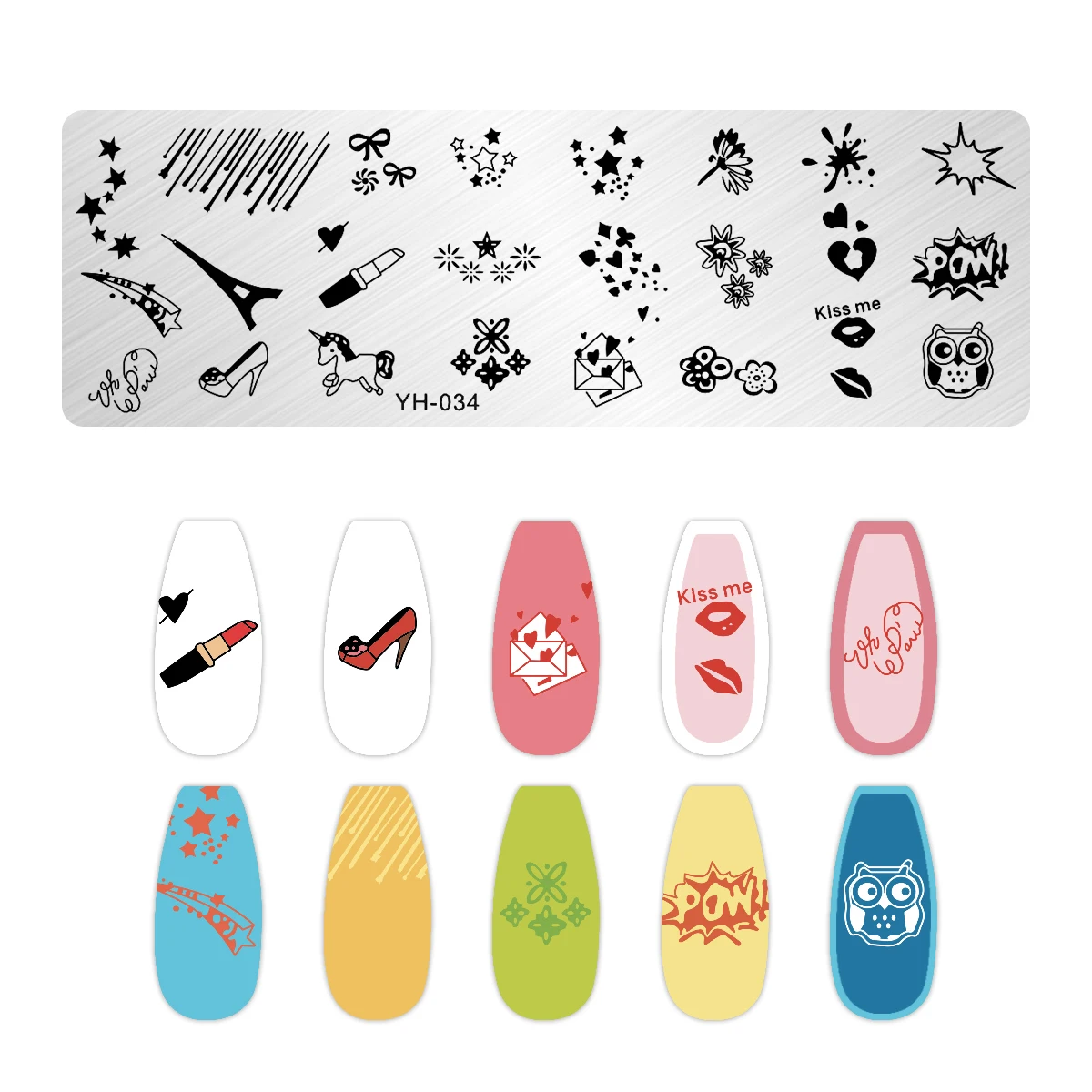 Daisy Flower Nail Stamping Plates Valentine's Day Halloween Love Heart Printing Manicuring Art Stamp Templates Nail Art Tool 5
