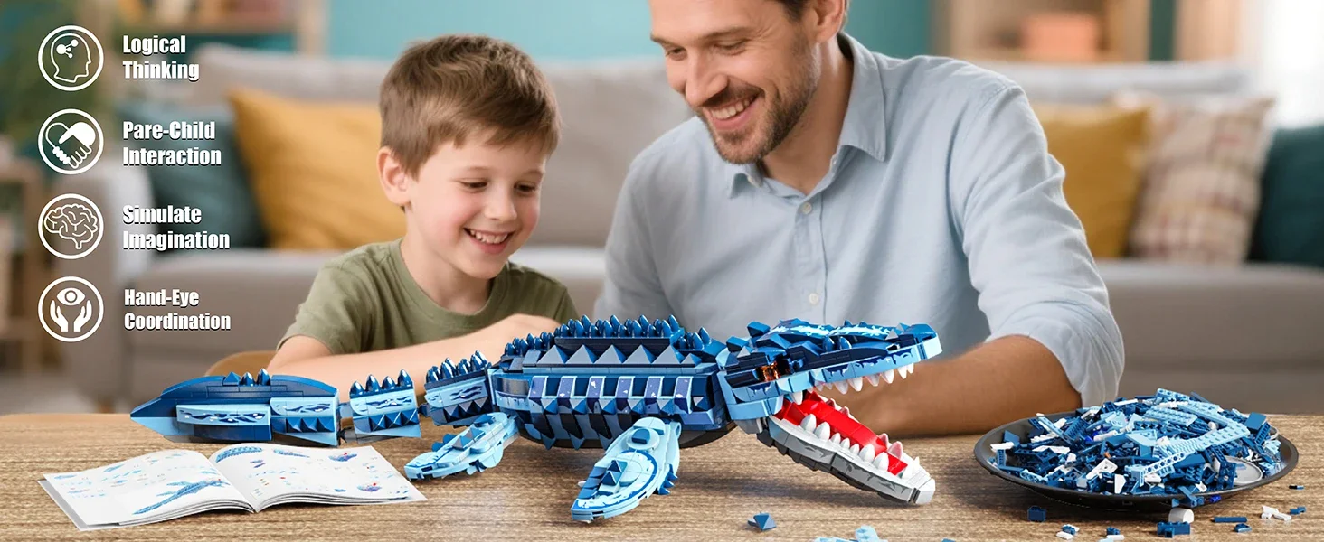 Jurassic Dinosaurier Welt Tier Park Blöcke Gebäude Ziegel Dinosaurier Figuren Stadt Dino Roboter Dinosaurios Spielzeug Für Kinder Geschenke – Detail 6