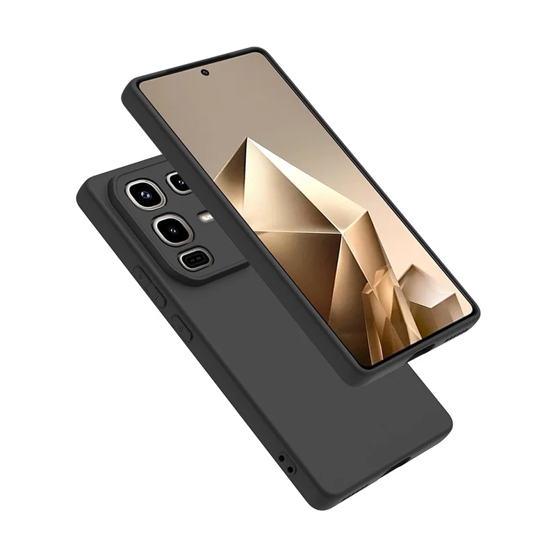 EUCAGR Soft Black Slim Matte Silicone Phone Case