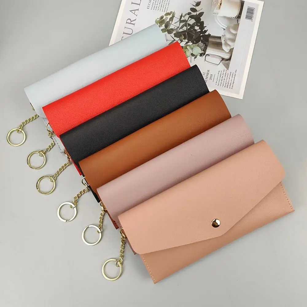 Women Coin Purse Simple PU Leather Purse Wallets Girls Rectangle Coin Purse Women Card Holder Phone Bag Cute Portable Money Bag Birthday Gifts