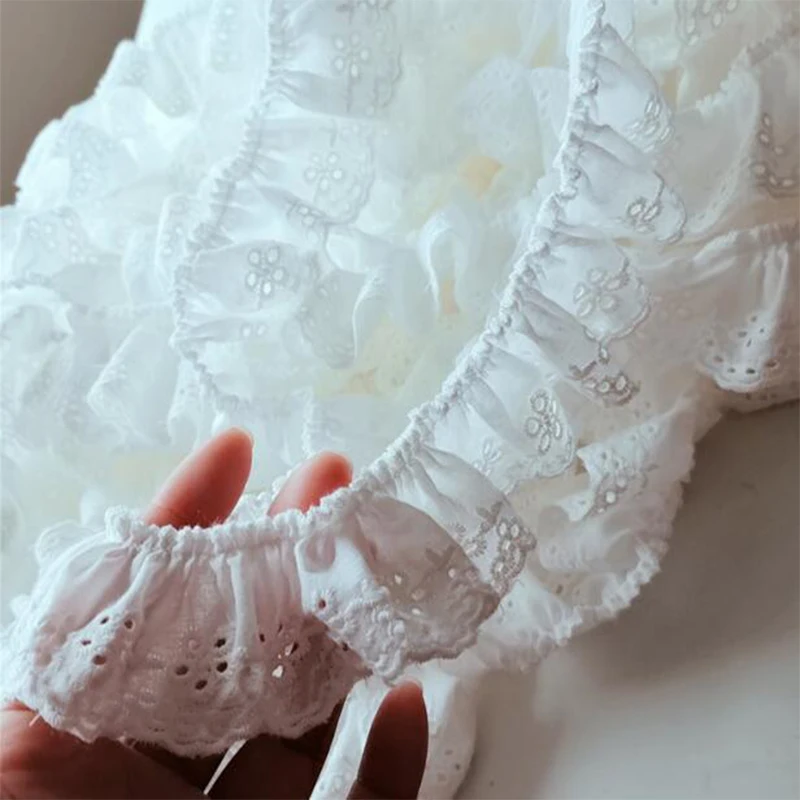 Lace Fabric 4CM Wide Cotton Embroidery for DIY Sewing Decor