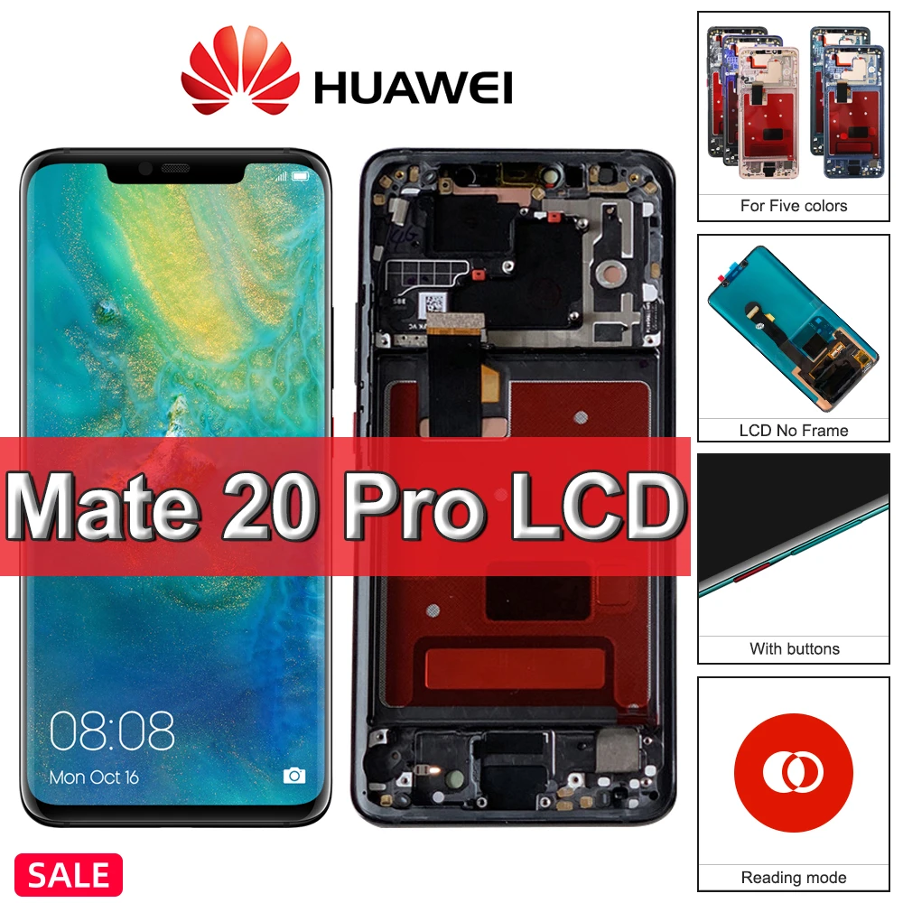 6.39" Original Huawei Mate 20 Pro LCD Display With Fingerprint, LYA-L09,L29,AL00 Touch Screen Digitizer Assembly For Mate20Pro cell phone lcd screen