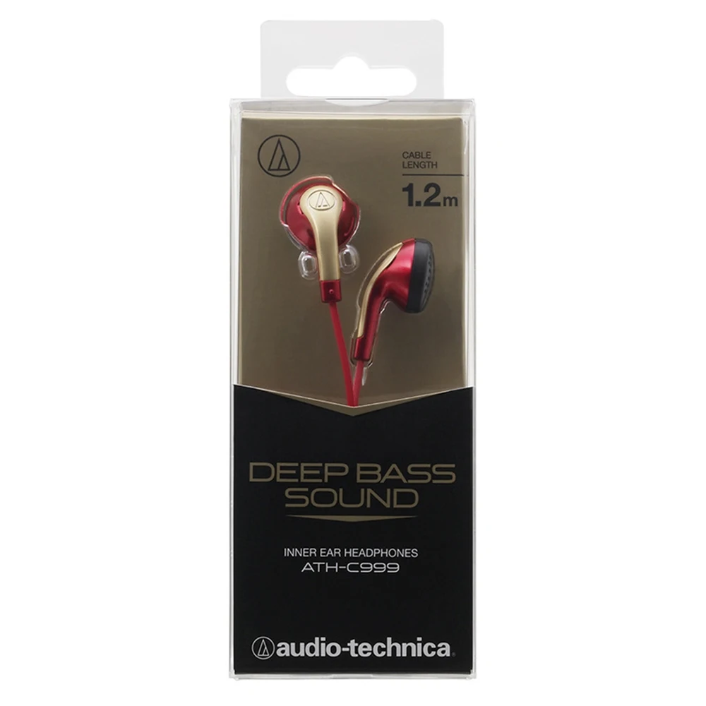 Audio Technica ATH-C999 3.5mm Wired Earphone Flat-head Earbud Tri-band Equalization Pure Sound Music Earphone for iPhone/Android 5